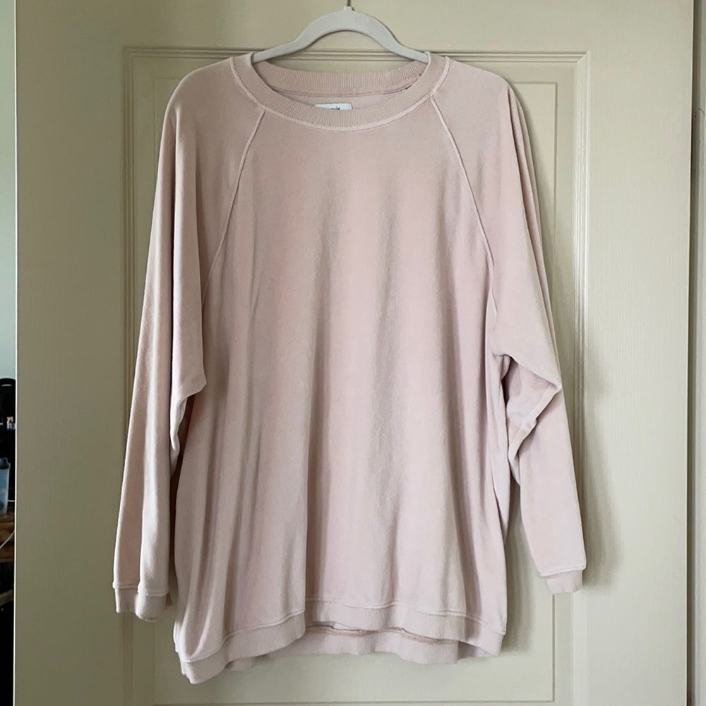 Aerie baby pink velour sweatshirt